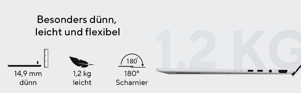 Asus Notebook ZenBook 14 OLED U9-285H 35.6cm (14 Zoll) 3K 285H 32GB RAM 1TB SSD Deutsch, QWERTZ Silber 90NB14W2-M00KE0