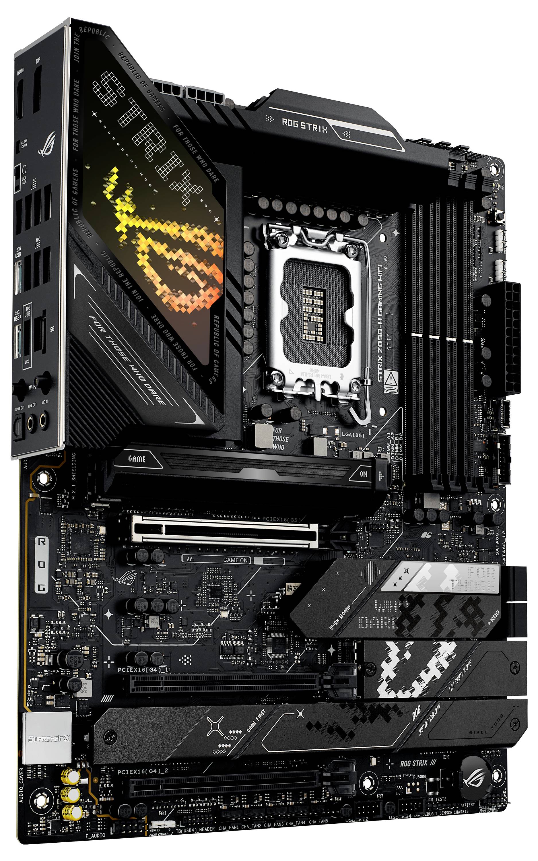 Asus MB ROG STRIX Z890-H GAMING WIFI Mainboard Sockel (PC) Intel® LGA 1851 Formfaktor (Details) ATX Mainboard-Chipsatz Intel® Z890