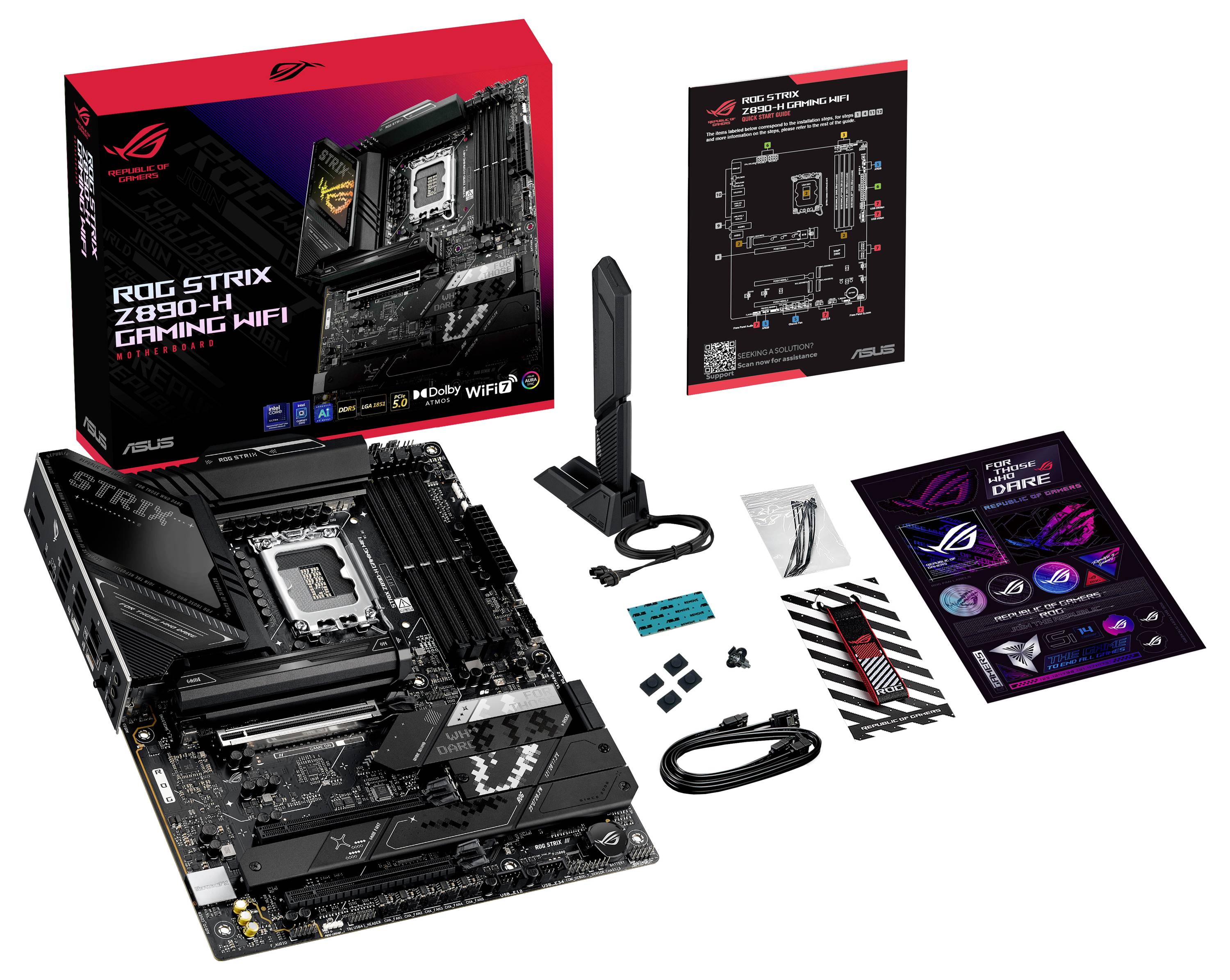 Asus MB ROG STRIX Z890-H GAMING WIFI Mainboard Sockel (PC) Intel® LGA 1851 Formfaktor (Details) ATX Mainboard-Chipsatz Intel® Z890