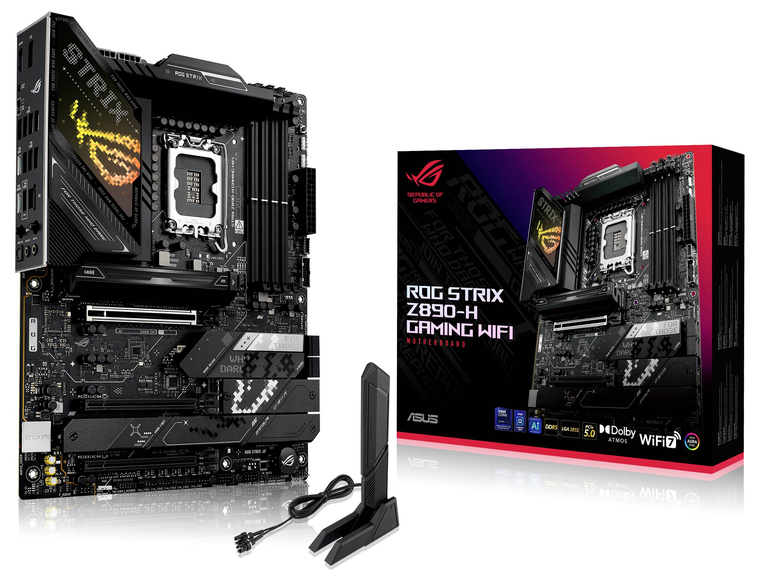 Asus MB ROG STRIX Z890-H GAMING WIFI Mainboard Sockel (PC) Intel® LGA 1851 Formfaktor (Details) ATX Mainboard-Chipsatz Intel® Z890