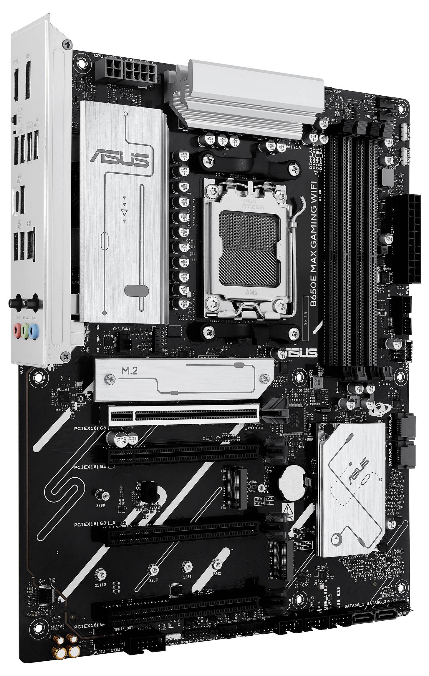 Asus MB B650E MAX GAMING WIFI Mainboard Sockel (PC) AMD® AM5 Formfaktor (Details) ATX Mainboard-Chipsatz AMD® B650