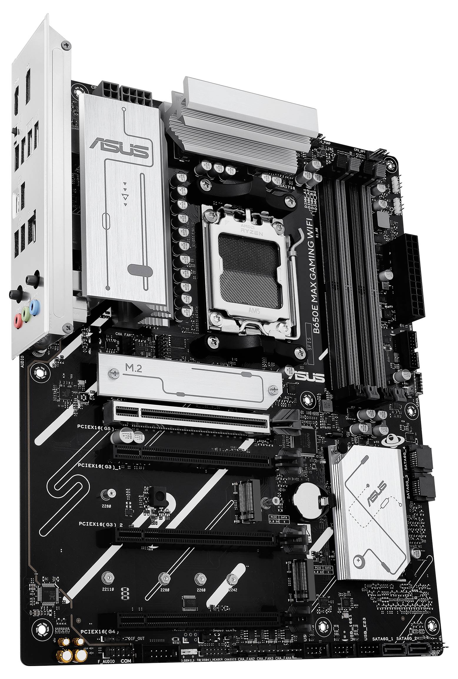 Asus MB B650E MAX GAMING WIFI Mainboard Sockel (PC) AMD® AM5 Formfaktor (Details) ATX Mainboard-Chipsatz AMD® B650