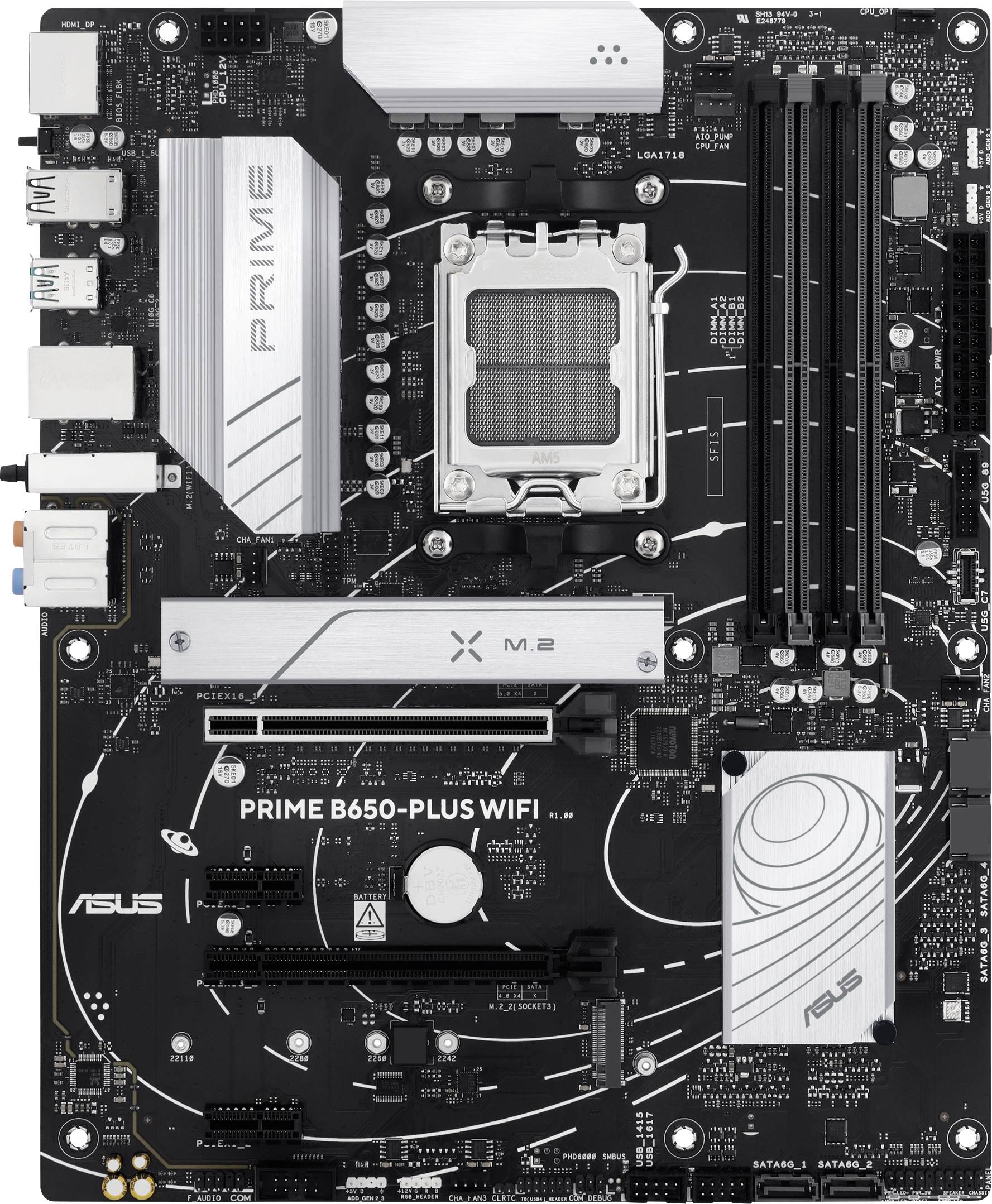 Asus MB PRIME B650-PLUS WIFI Mainboard Sockel (PC) AMD® AM5 Formfaktor (Details) ATX Mainboard-Chipsatz AMD® B650