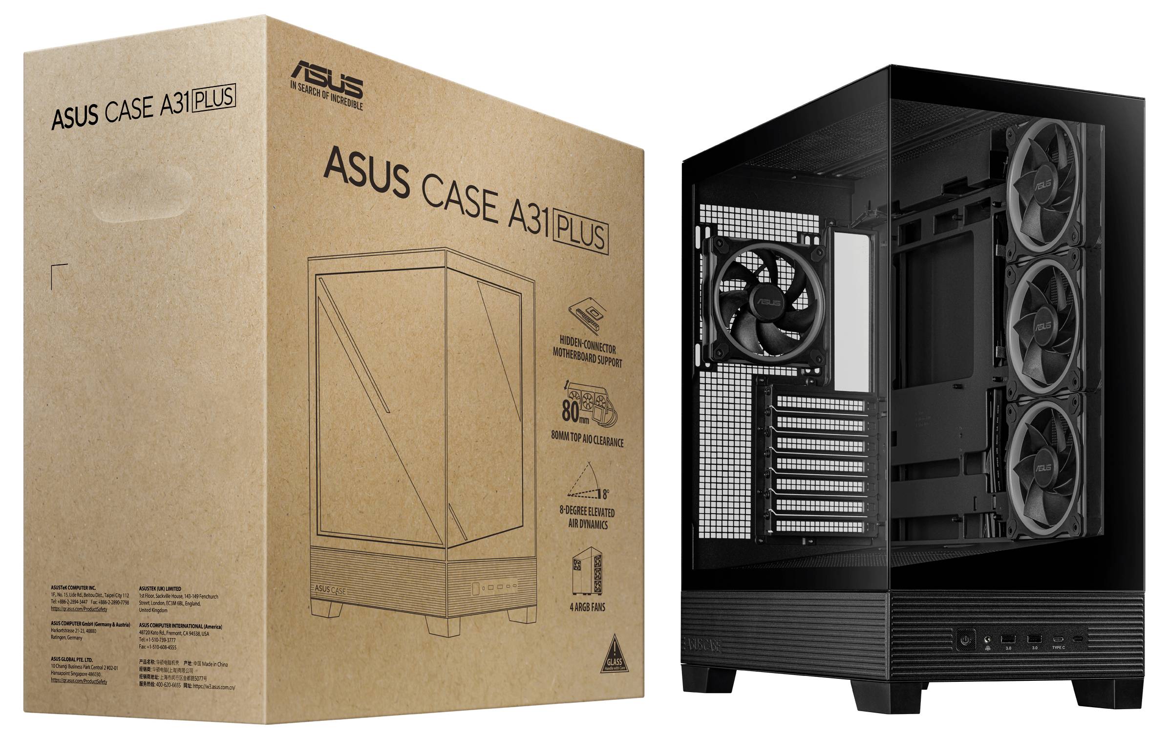 Asus 90DC00R0-B19000 Midi-Tower PC-Gehäuse Schwarz