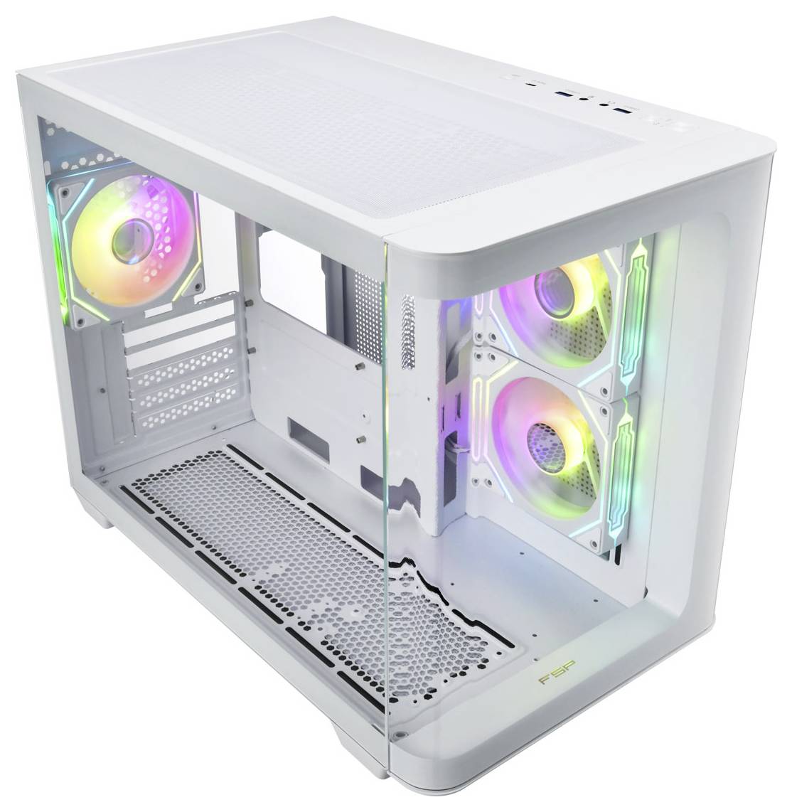 FSP Fortron POC0000244 Midi-Tower Gaming-Gehäuse Weiß Seitenfenster