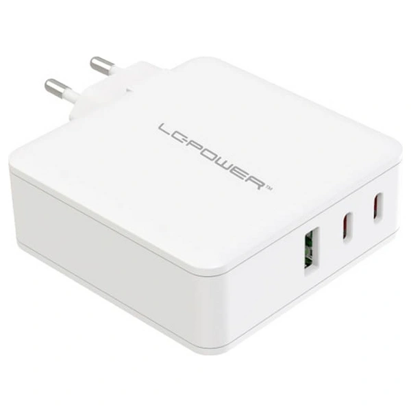 LC Power LC-GAN-100 USB Ladegerät 100 W 2x USB-C®, 1x USB-A USB PD 3.0 Weiß Innenbereich GaN, Schn LC Power LC-GAN-100 USB Ladegerät 100 W 2x USB-C®, 1x USB-A USB PD 3.0 Weiß Innenbereich GaN, Schn