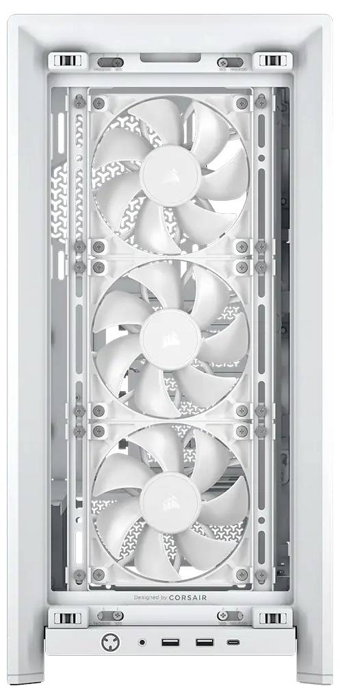 Corsair CC-9011313-WW Midi-Tower PC-Gehäuse Weiß Seitenfenster, Staubfilter