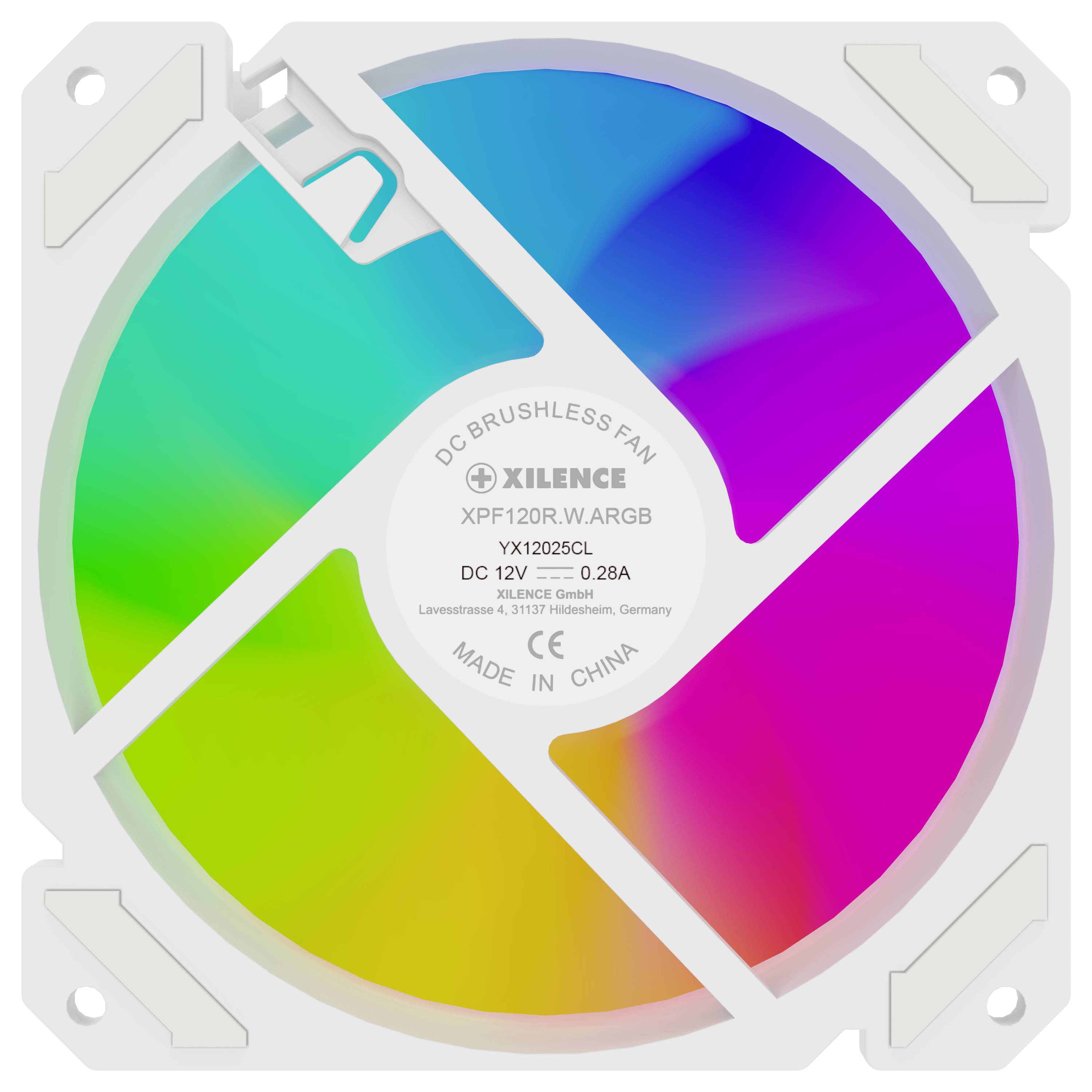 Xilence XPF120R.W.ARGB PC-Gehäuse-Lüfter Weiß (B x H x T) 120 x 25 x 120mm