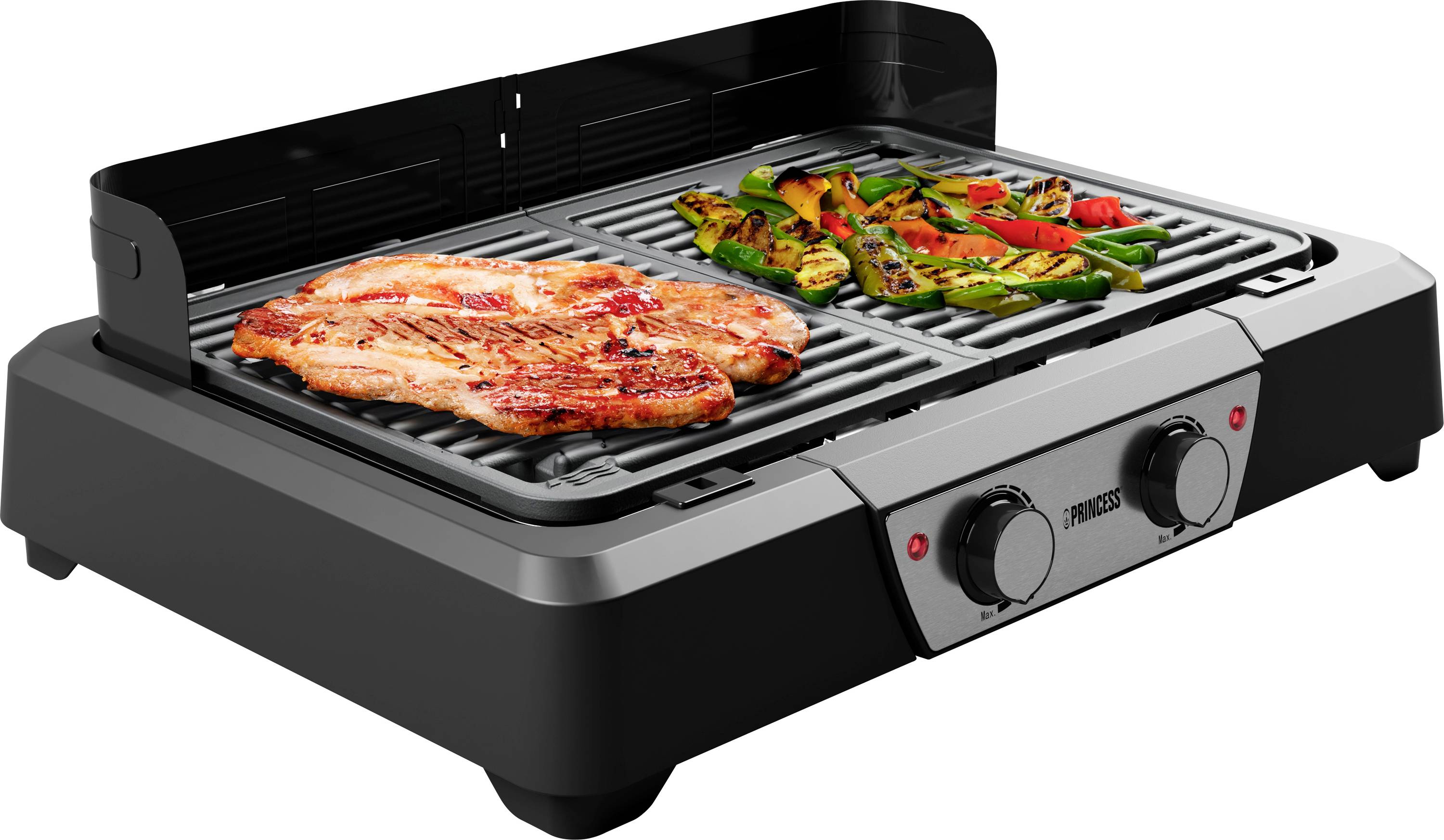 Princess BBQ Tisch Grill Schwarz, Silber