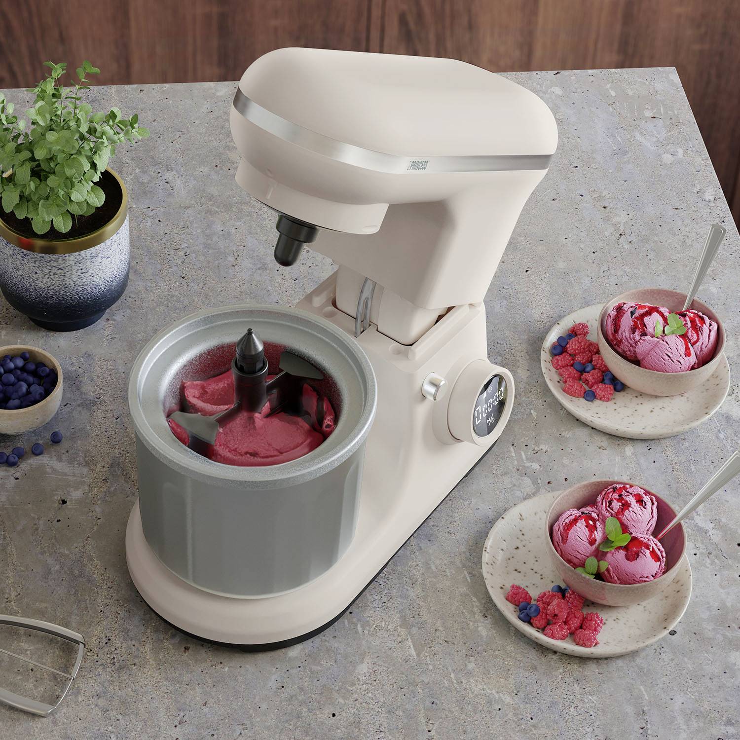 Princess Küchenmaschine 1200 W Creme-Weiß, Edelstahl