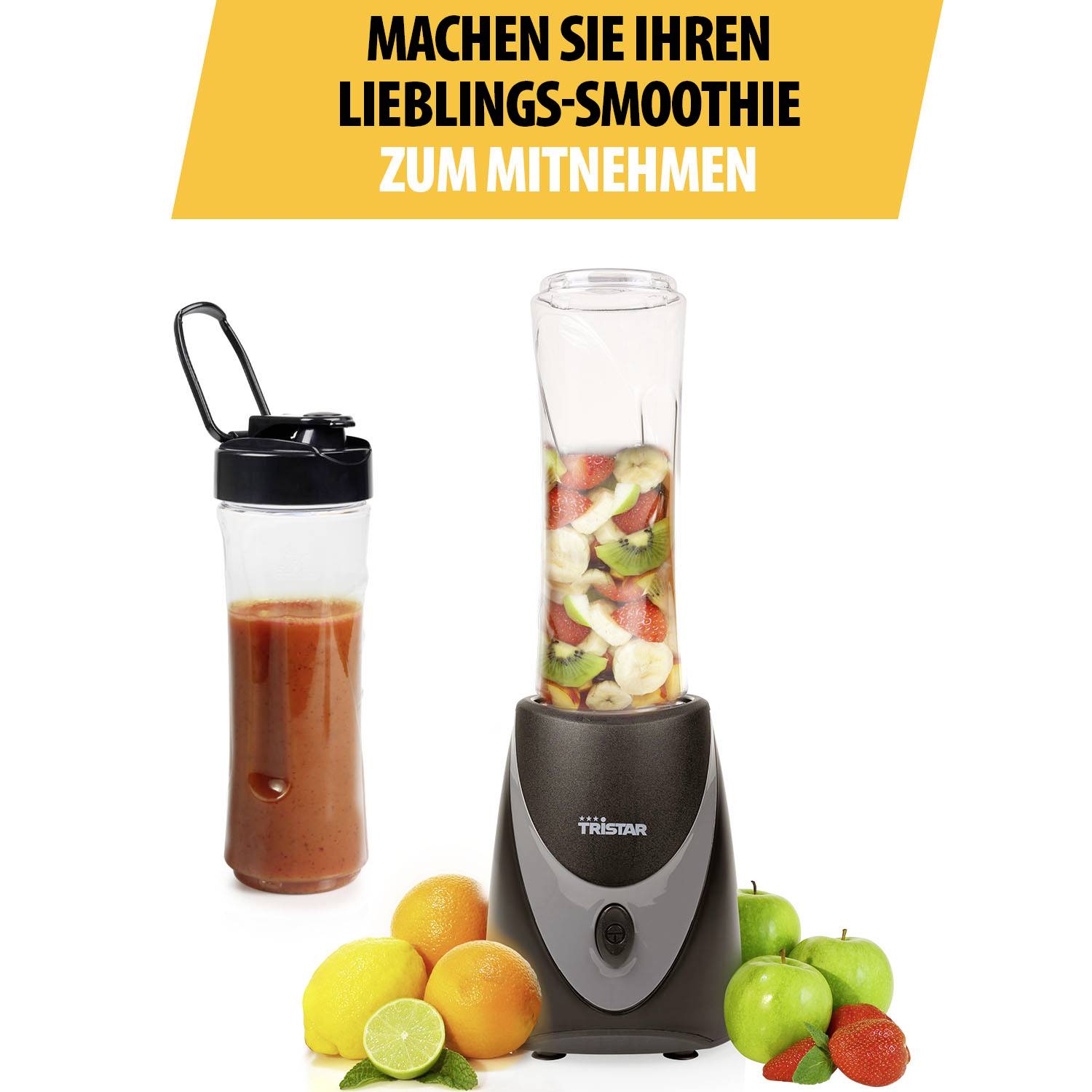 Tristar Smoothie-Maker 250W Schwarz, Grau