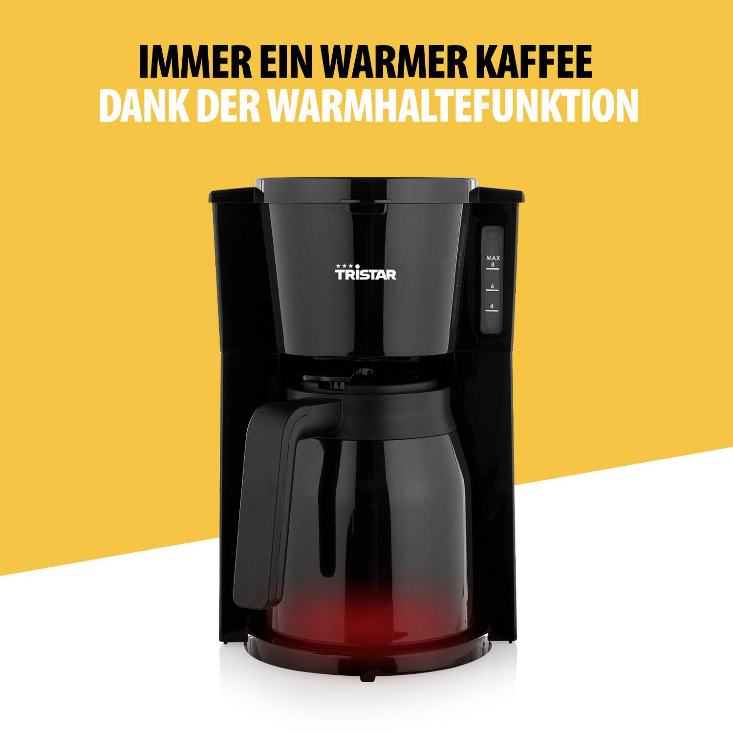 Tristar Kaffeemaschine Schwarz Fassungsvermögen Tassen=10 Isolierkanne, Warmhaltefunktion