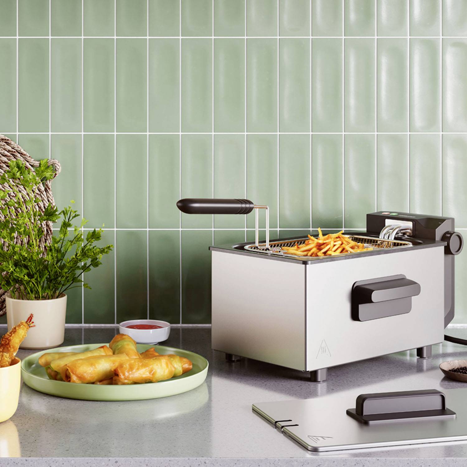 Tristar Fritteuse 3 l 2000 W Silber, Schwarz