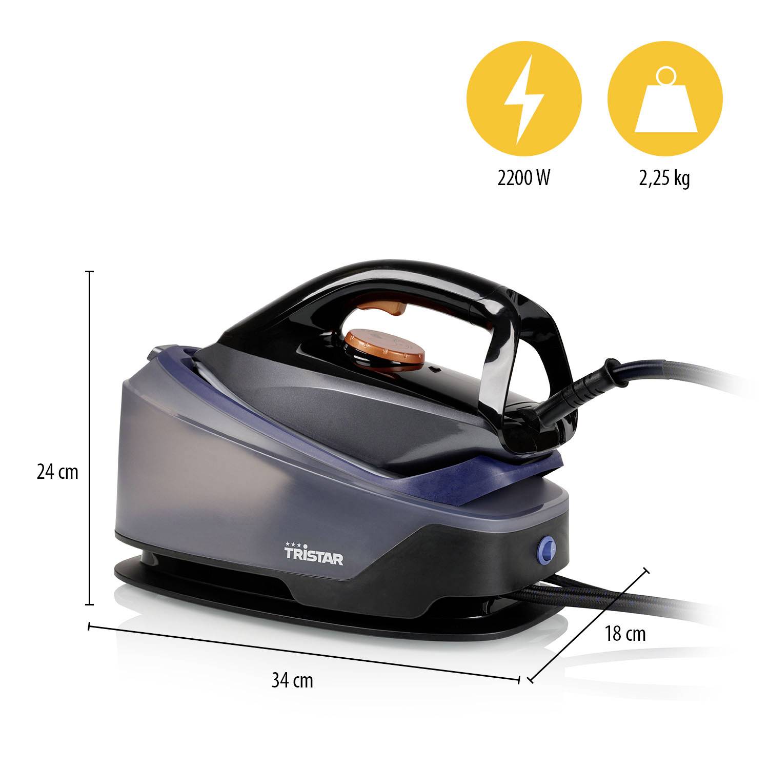 Tristar ST-8930 Dampfbügelstation 2200W Anthrazit