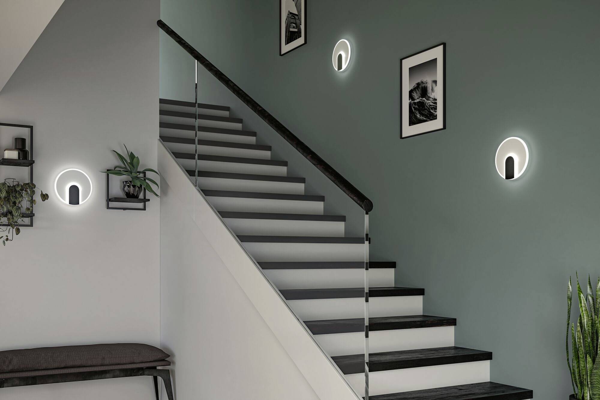 Paulmann 71169 LED-Wandleuchte 9W LED Weiß, Schwarz