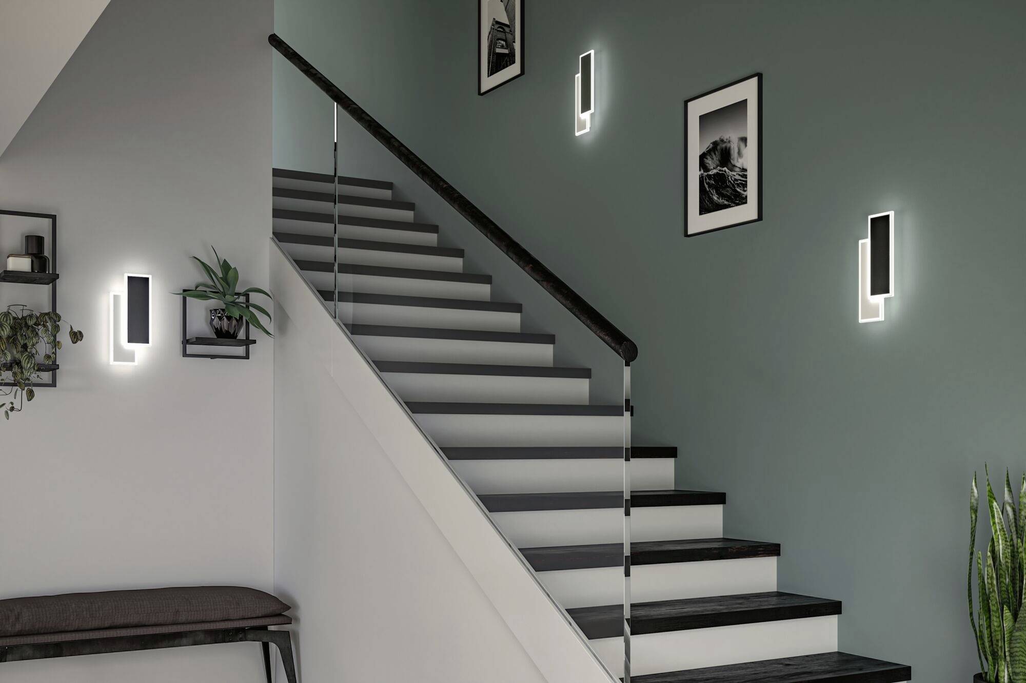 Paulmann 71167 LED-Wandleuchte 8W LED Weiß, Schwarz