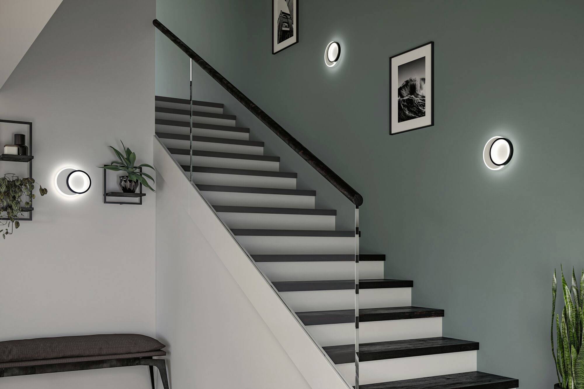 Paulmann 71166 LED-Wandleuchte 7W LED Weiß, Schwarz