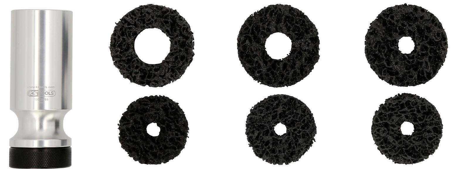 KS Tools 100.5090 Stehbolzen-Radnabenschleifer-Satz, Ø 50 / 60 mm, 7-tlg