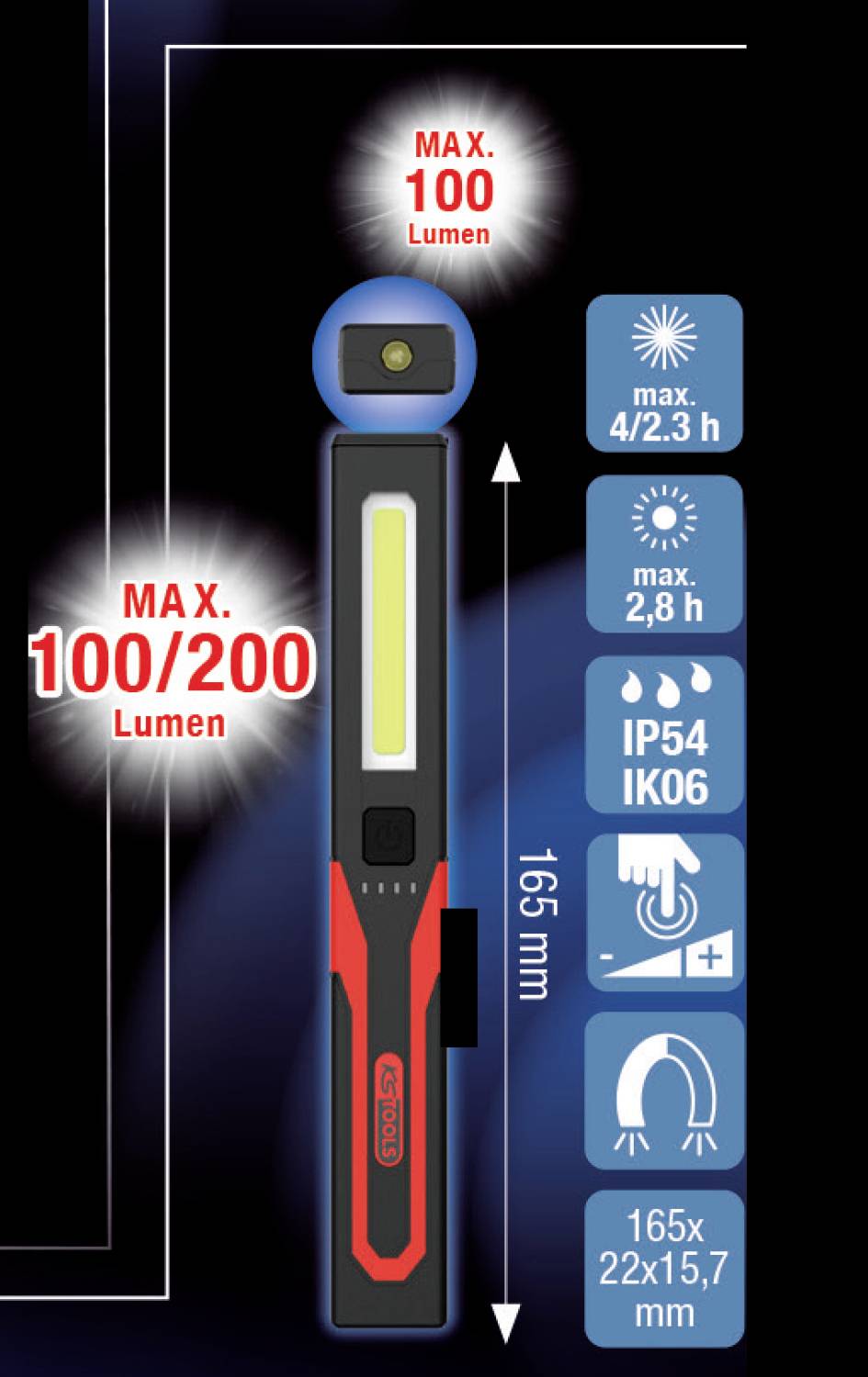 KS Tools eQi UltimateBEAM Inspektionsleuchte 200 Arbeitsleuchte