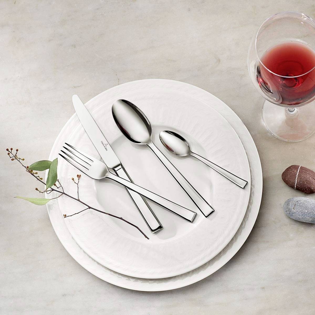 Villeroy & Boch Victor Besteck-Garnitur 24er Set Edelstahl spülmaschinenfest Silber, Platin 4003686326125