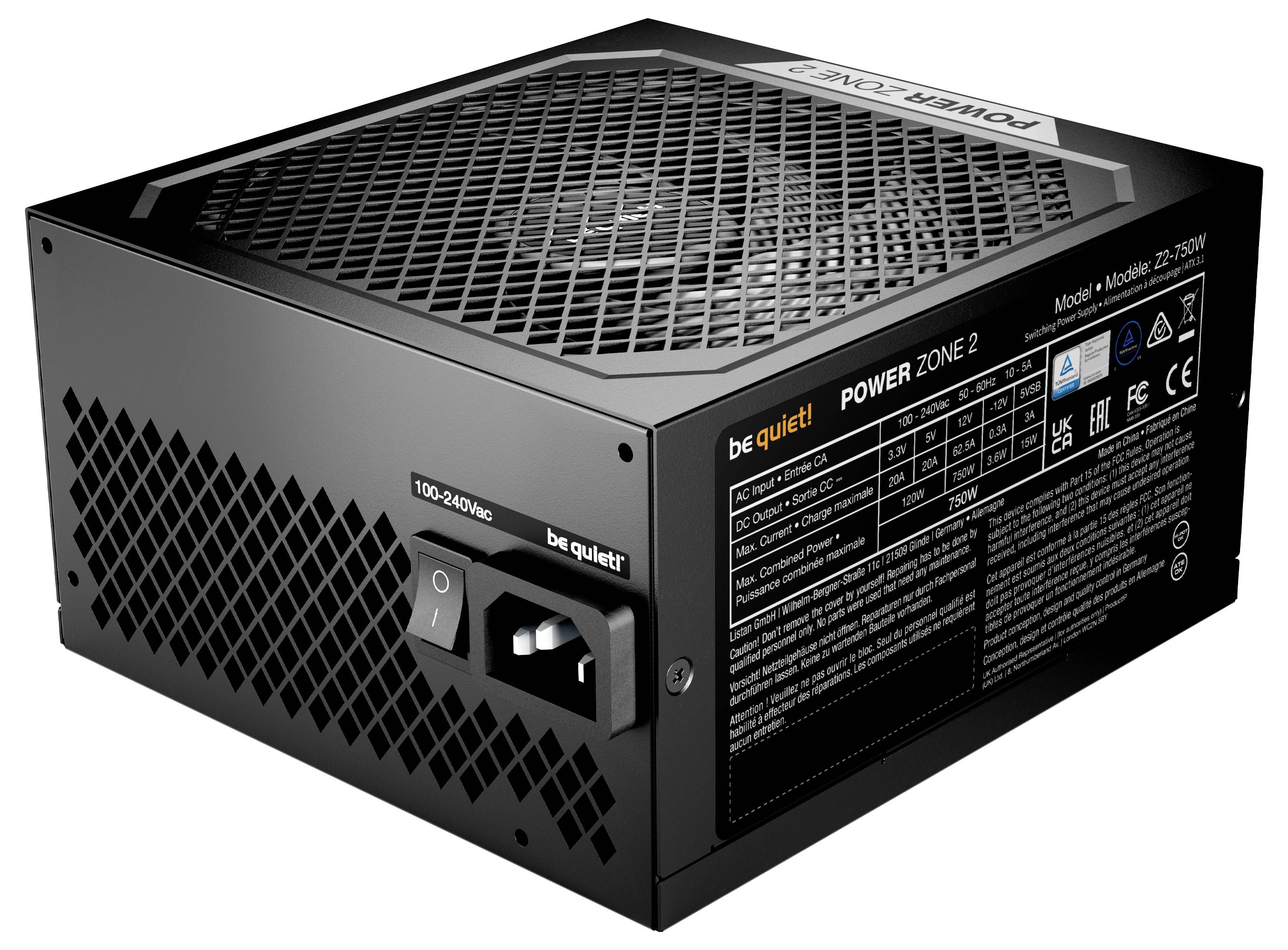 BeQuiet POWER ZONE 2 750W PC Netzteil 750W ATX 80PLUS® Platinum