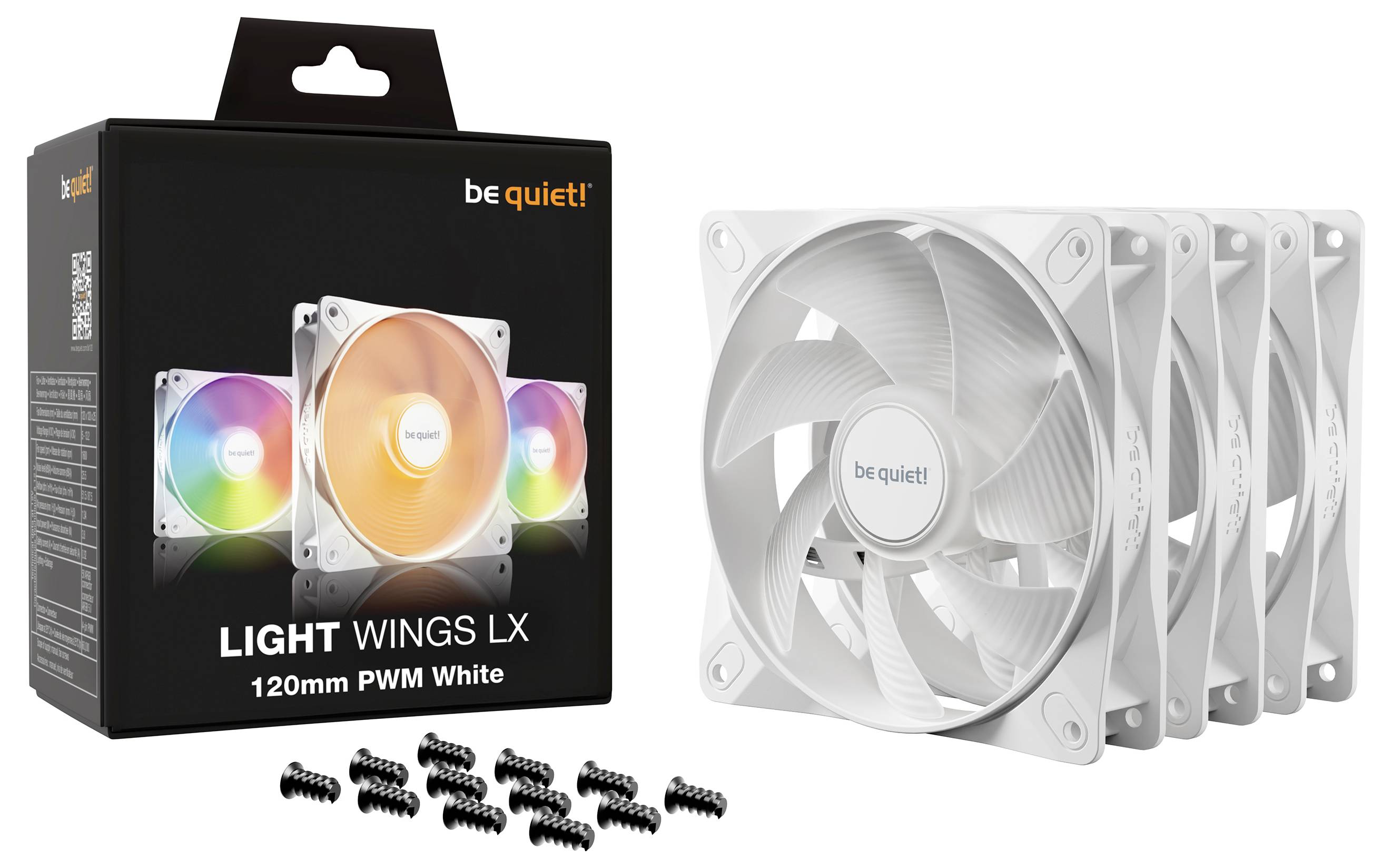 BeQuiet LIGHT WINGS LX 120mm PWM White Triple-Pack PC-Gehäuse-Lüfter Weiß (B x H x T) 120 x 120 x 25mm inkl. LED-Beleuchtung