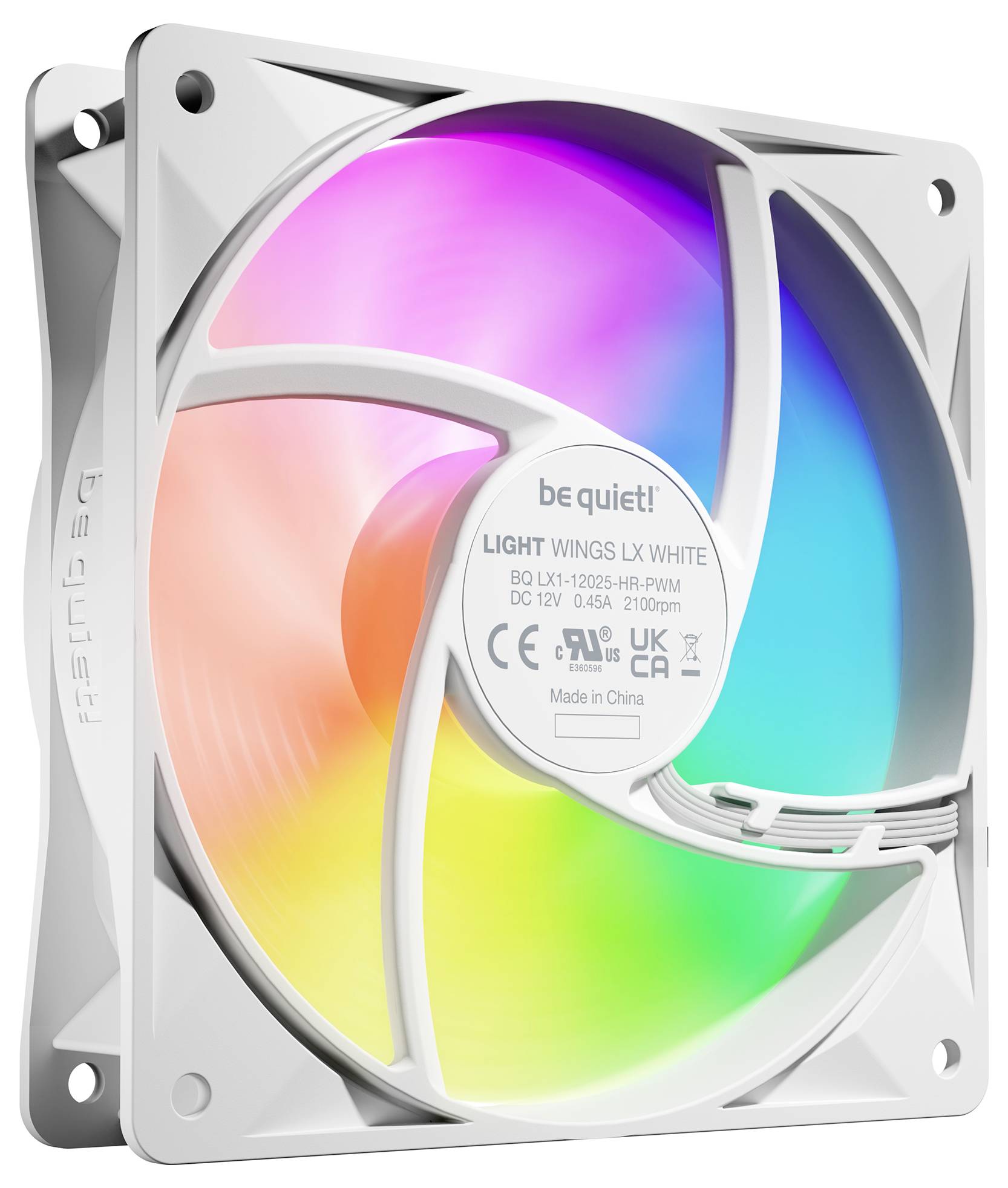 BeQuiet LIGHT WINGS LX 120mm PWM high-speed White Triple-Pack PC-Gehäuse-Lüfter Weiß (B x H x T) 120 x 120 x 25mm inkl