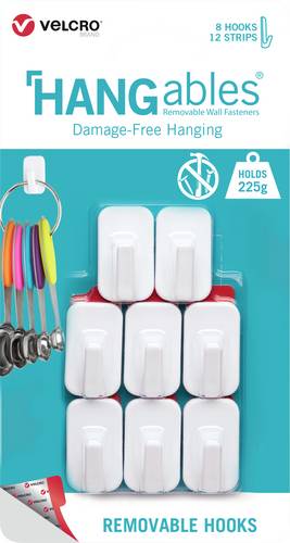 VELCRO® Mikro-Klebe-Haken 225g, 8 St. wiederablösbar weiß Weiß Inhalt: 8 St.