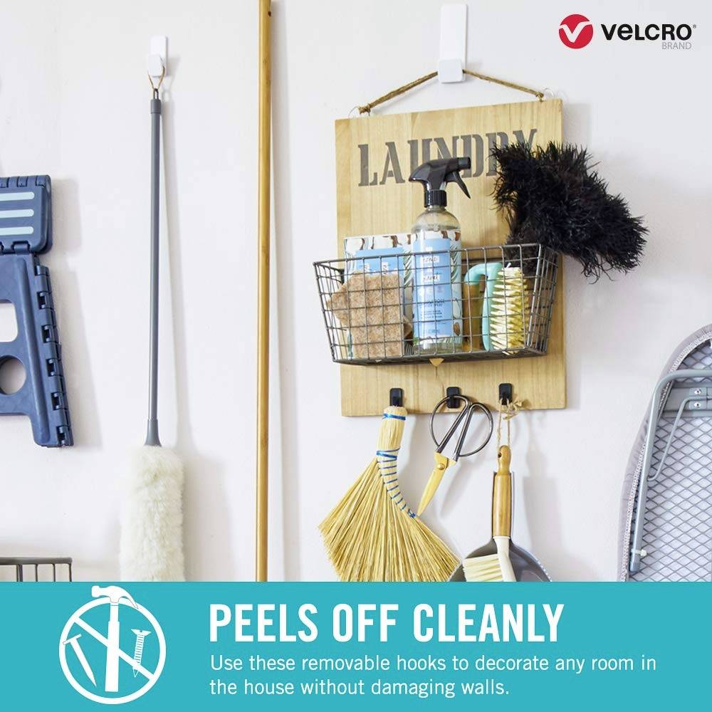 VELCRO® Mikro-Klebe-Haken 450g, 2 St. wiederablösbar weiß Weiß Inhalt: 2St.