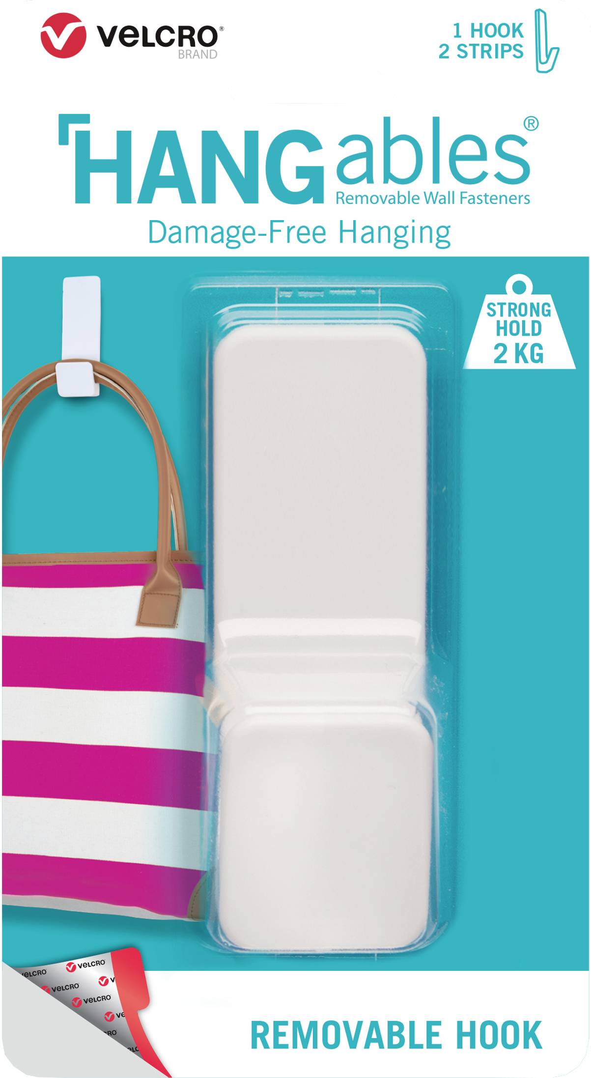 VELCRO® Großer-Klebe-Haken 2kg, wiederablösbar weiß Weiß Inhalt