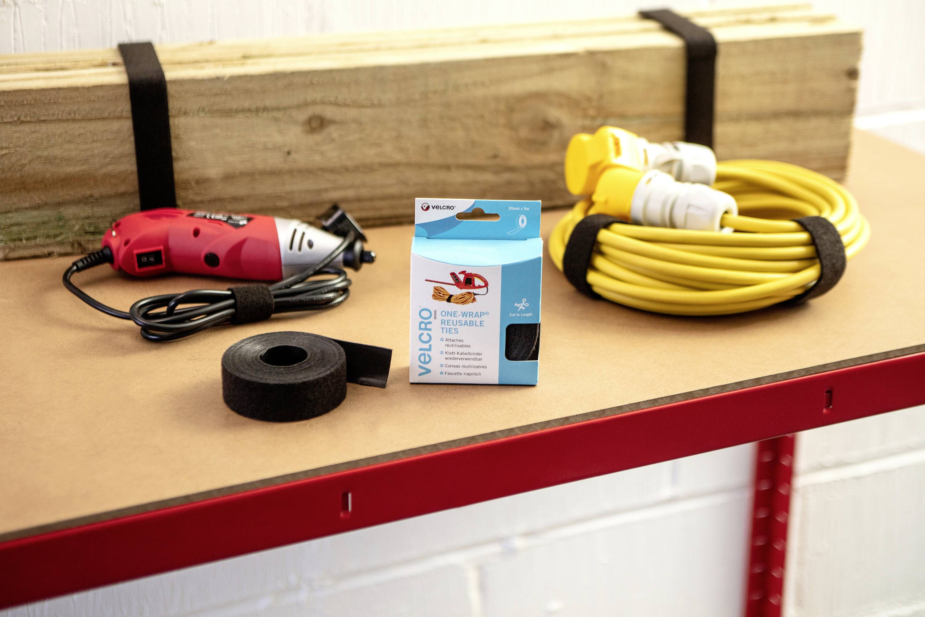 VELCRO® Universal Klettband zum Bündeln Haft- und Flauschteil (L x B) 15m x 3cm Schwarz 15m