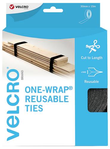 VELCRO® Universal Klettband zum Bündeln Haft- und Flauschteil (L x B) 15 m x 3 cm Schwarz 15 m