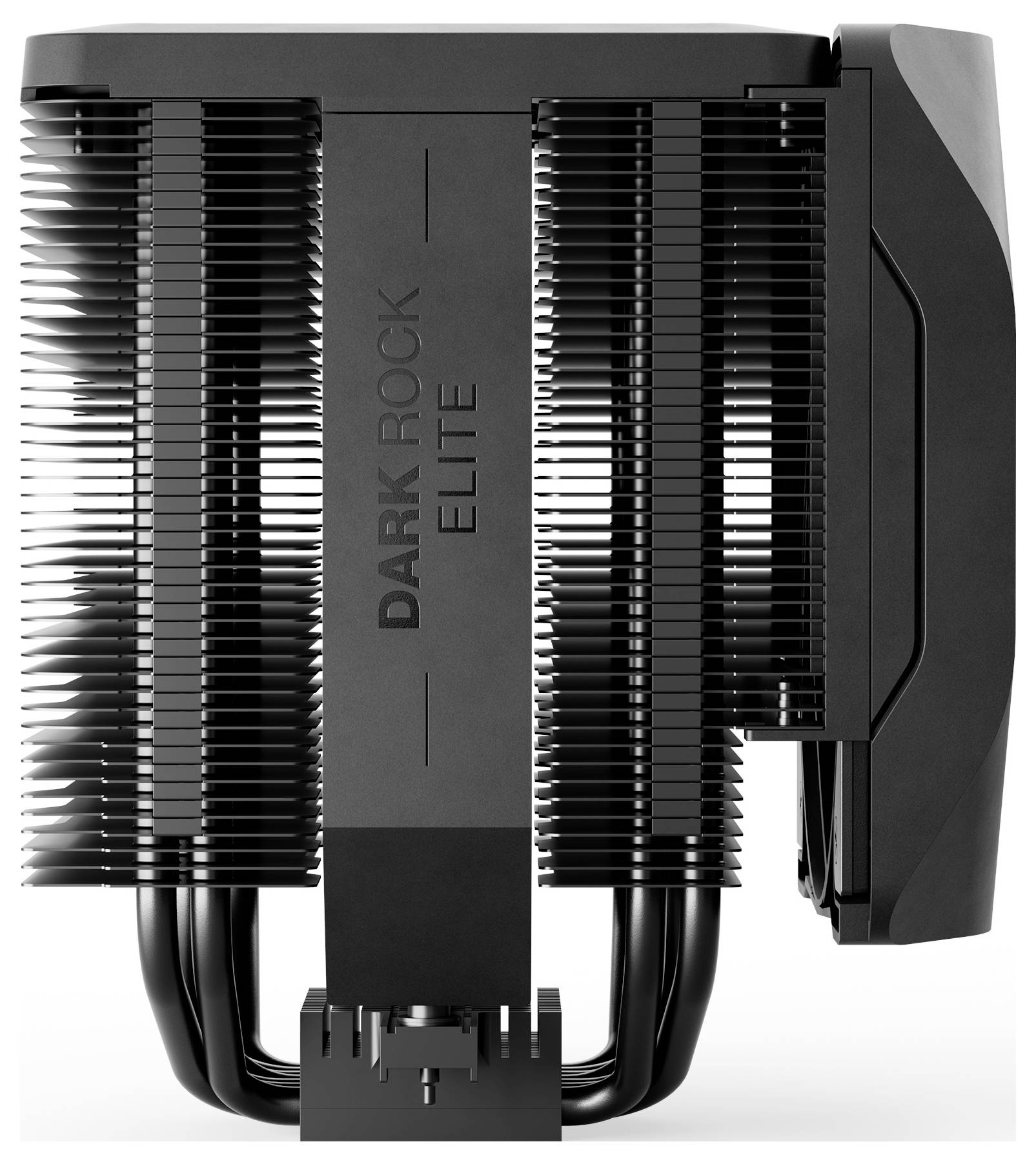 Luftkühler von be quiet! DARK ROCK ELITE mit schwarzem Kühlkörper und Heatpipes.