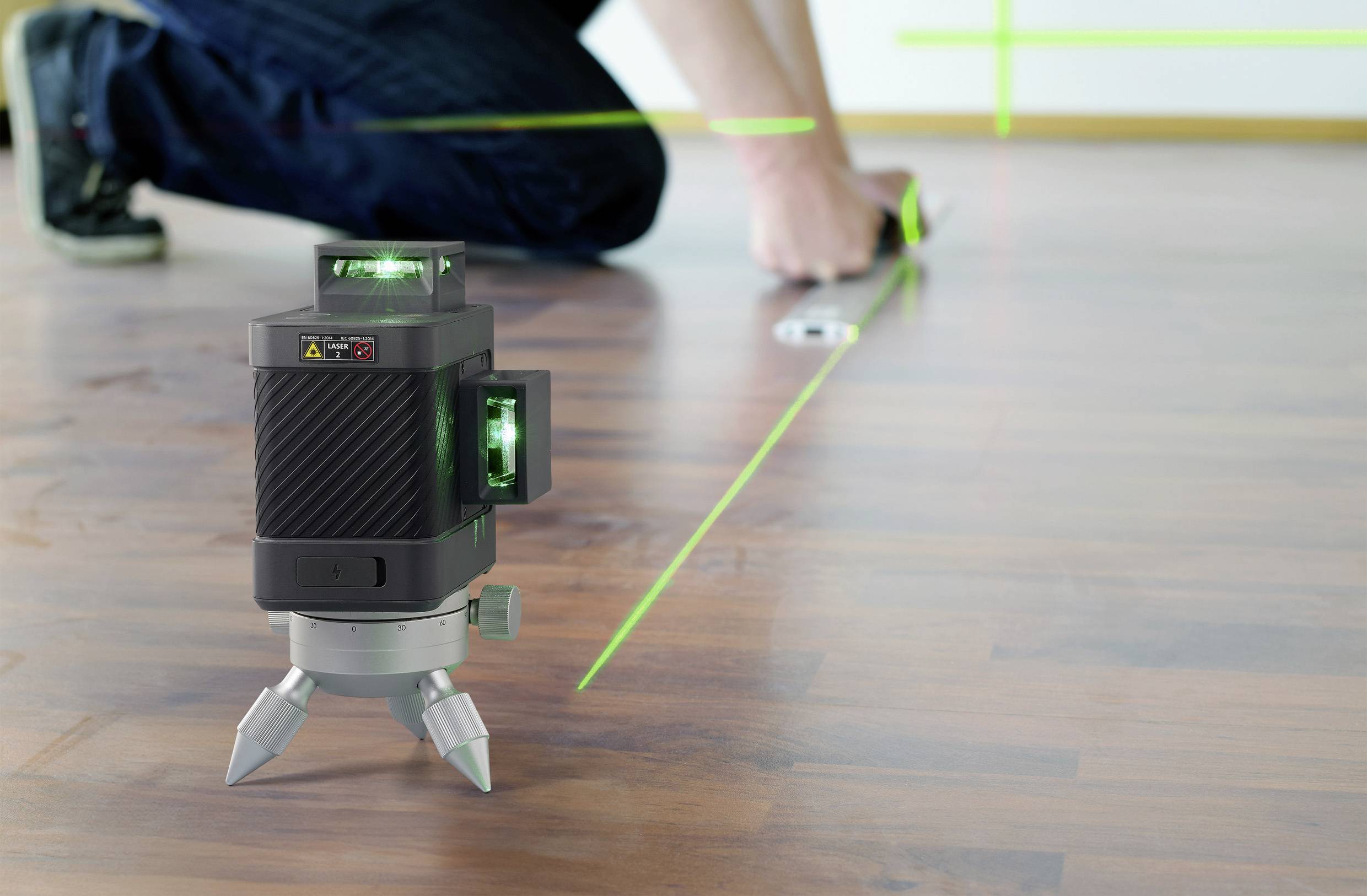 HOTO QWFGJ002 Kreuzlinienlaser grüner Laser Reichweite (max.): 30 m