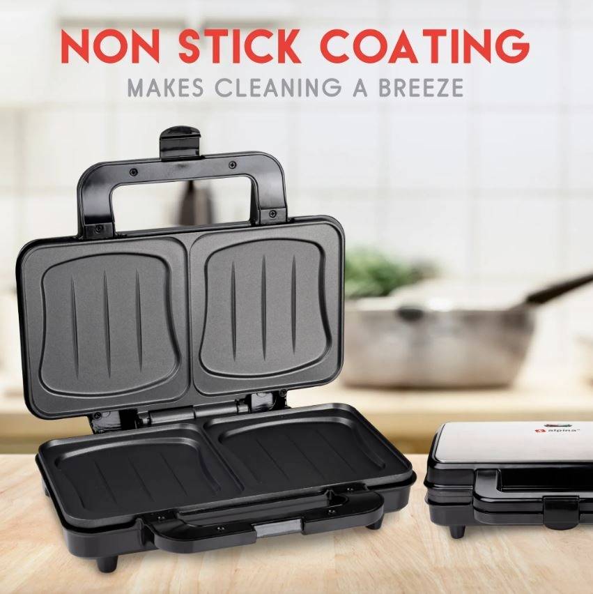 Alpina Switzerland 871125218206 Sandwich-Toaster Überhitzungsschutz, klappbar, Antihaftbeschichtung