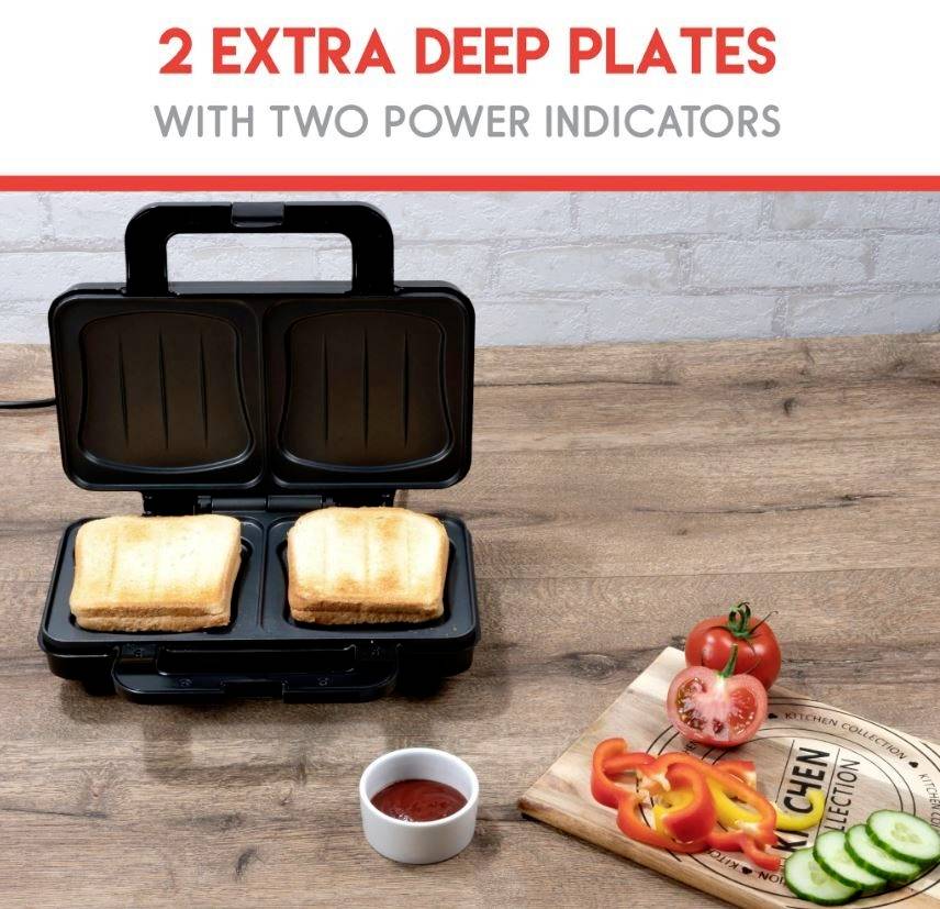 Alpina Switzerland 871125218206 Sandwich-Toaster Überhitzungsschutz, klappbar, Antihaftbeschichtung