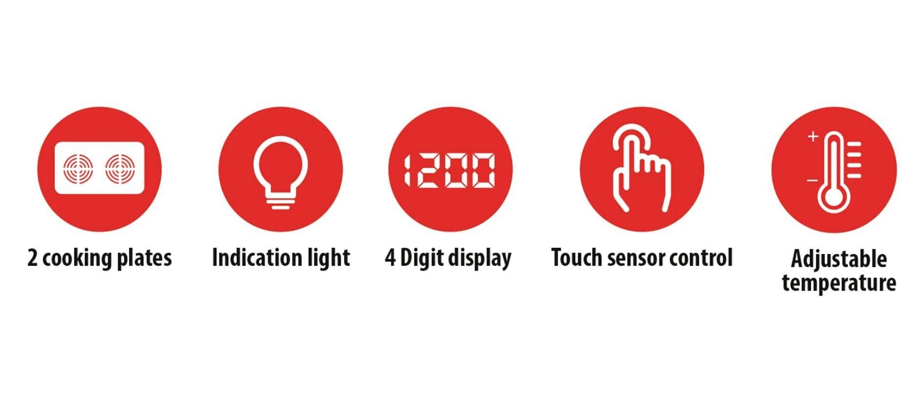 Alpina Switzerland 871125218303 Induktionsplatte Kontrollleuchte, Überhitzungsschutz