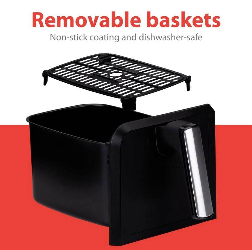 Alpina Switzerland 871125224012 Heißluft-Fritteuse 8 l 1700 W Antihaftbeschichtung, mit Display, Ti