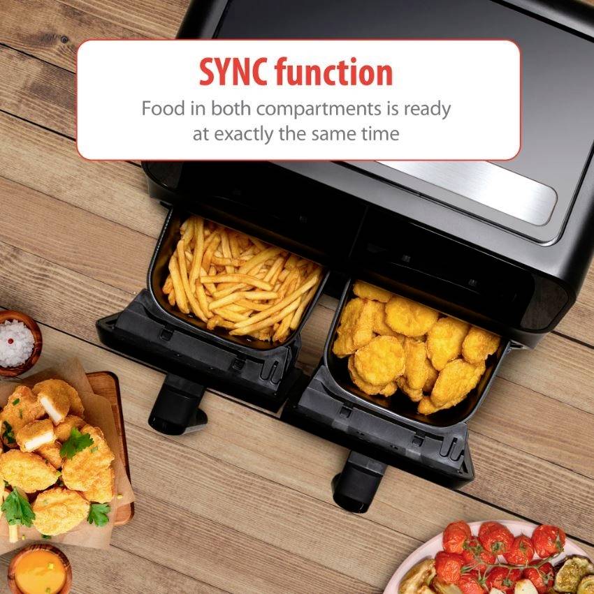 Alpina Switzerland 871125224012 Heißluft-Fritteuse 8 l 1700 W Antihaftbeschichtung, mit Display, Ti