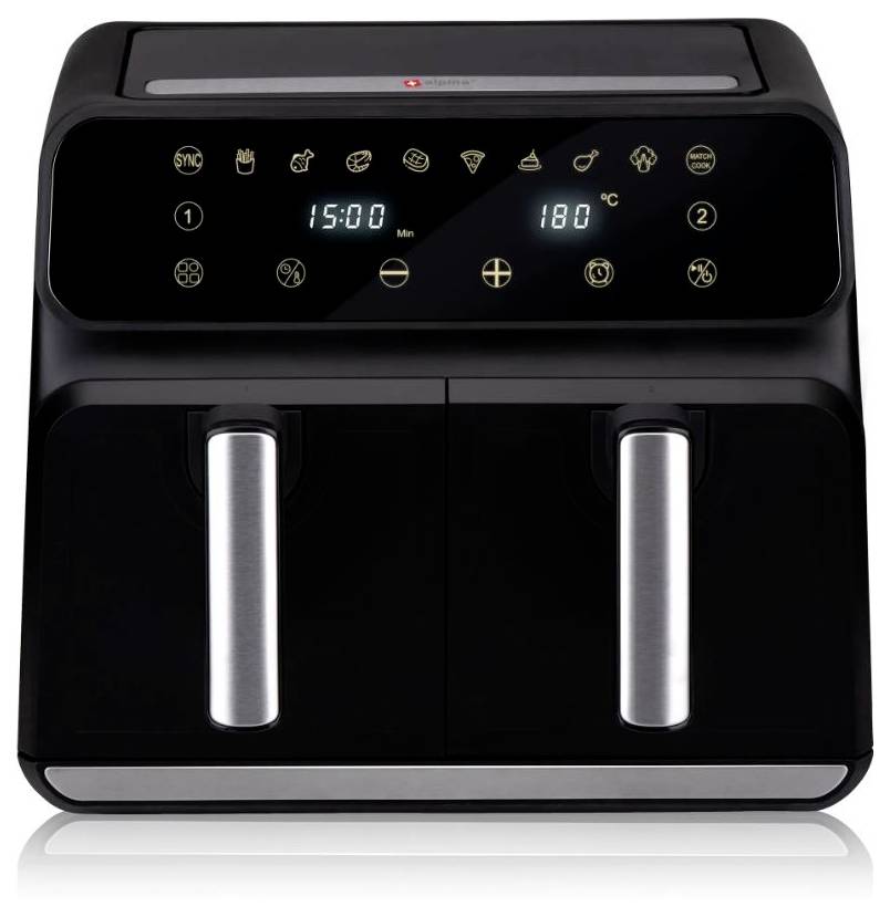 Alpina Switzerland 871125224012 Heißluft-Fritteuse 8 l 1700 W Antihaftbeschichtung, mit Display, Ti