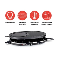 Alpina Switzerland 871125218240 Raclette 8Pfännchen, Antihaftbeschichtung, Kontrollleuchte Schwarz Alpina Switzerland 871125218240 Raclette 8Pfännchen, Antihaftbeschichtung, Kontrollleuchte Schwarz
