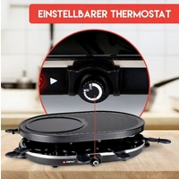 Alpina Switzerland 871125218240 Raclette 8Pfännchen, Antihaftbeschichtung, Kontrollleuchte Schwarz Alpina Switzerland 871125218240 Raclette 8Pfännchen, Antihaftbeschichtung, Kontrollleuchte Schwarz