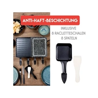 Alpina Switzerland 871125218225 Raclette 8Pfännchen, Antihaftbeschichtung, mit Grillstein Schwarz Alpina Switzerland 871125218225 Raclette 8Pfännchen, Antihaftbeschichtung, mit Grillstein Schwarz
