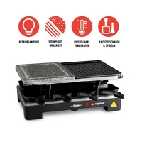 Alpina Switzerland 871125218225 Raclette 8Pfännchen, Antihaftbeschichtung, mit Grillstein Schwarz Alpina Switzerland 871125218225 Raclette 8Pfännchen, Antihaftbeschichtung, mit Grillstein Schwarz