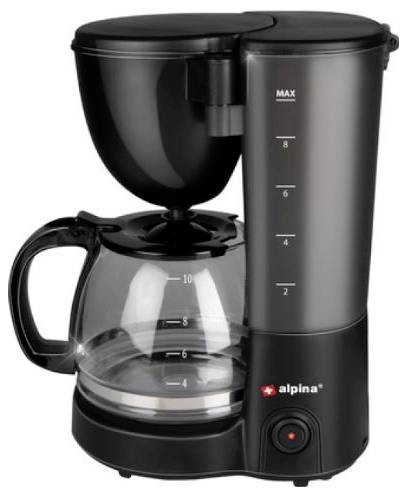 Alpina Switzerland 871125218102 Kaffeemaschine Schwarz Fassungsvermögen Tassen=12 Glaskanne