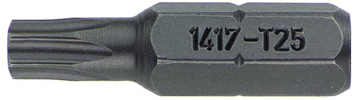 Bit mit Torx-Profil, markiert mit '1417-T25'. Verwendet zum Befestigen von Schrauben mit passendem Torx-Kopf.