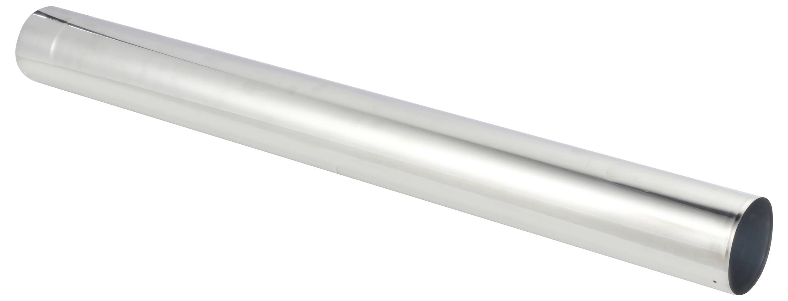 Eine polierte Metallstange, die vor einem schlichten Hintergrund präsentiert wird und ihre glatte zylindrische Form sowie ihre reflektierende Oberfläche zeigt.