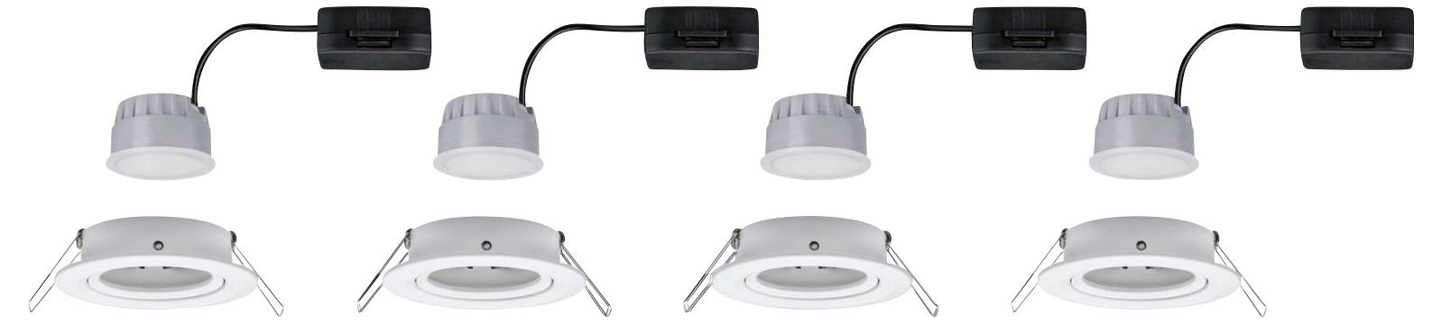 Paulmann 41307 Nova Coin Einbauleuchte 4er Set LED LED 24W Weiß (matt)