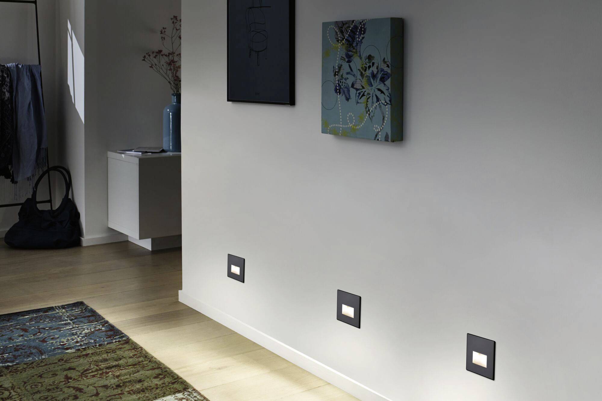 Paulmann 41308 Edge LED-Wandeinbauleuchte 4er Set LED LED Schwarz (matt)