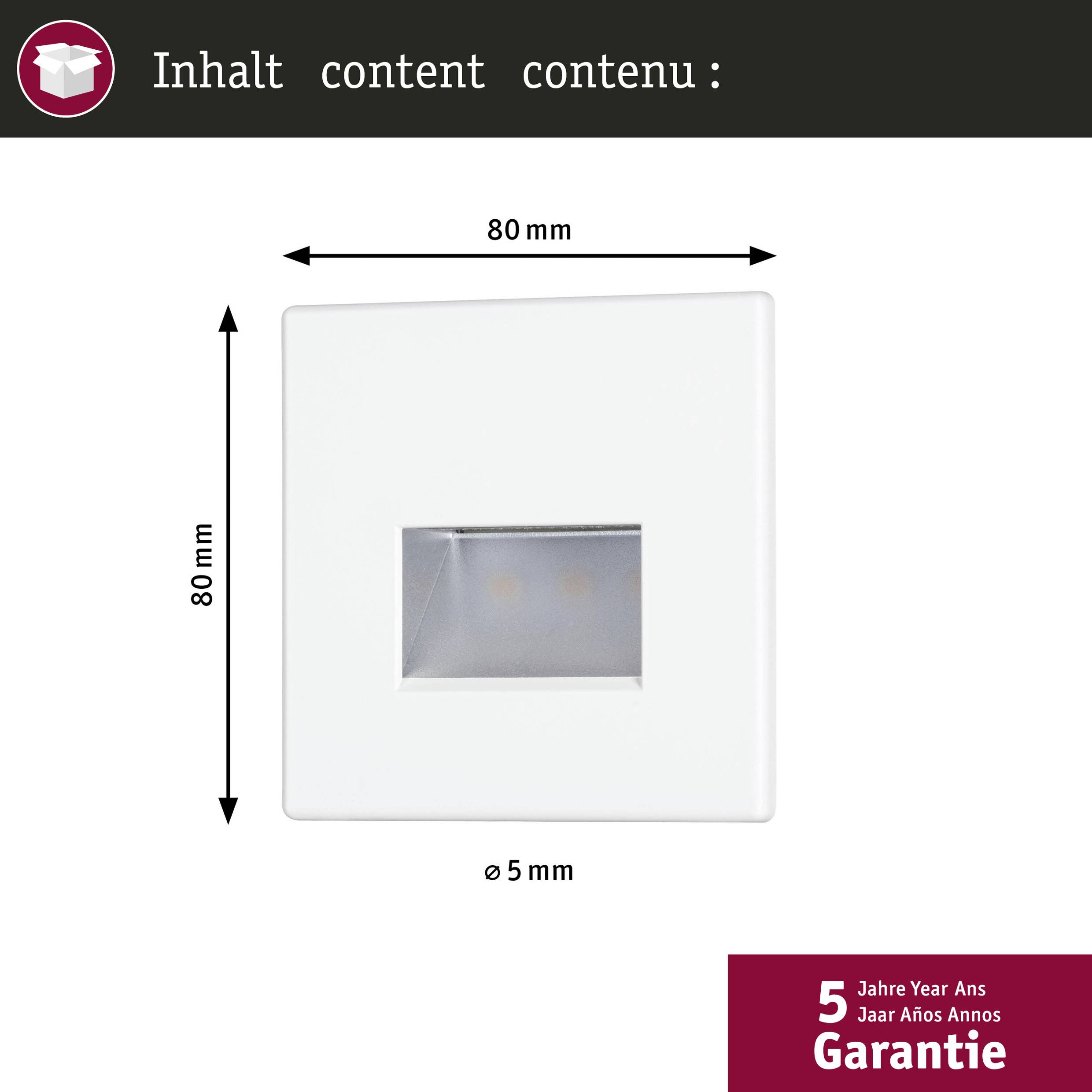 Paulmann 41309 41309 LED-Wandeinbauleuchte 4er Set LED LED Weiß (matt)